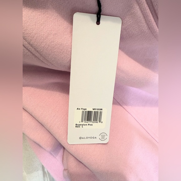 NWT ALO YOGA Heavyweight High-Waist Free Time Straight Leg Sweatpant SugarPlum L - Picture 9 of 10